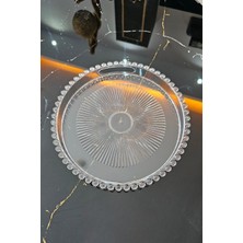 Özbience 6'lı Boncuklu Mika Sunum Tepsisi, Şık Yuvarlak Kahve Servisi