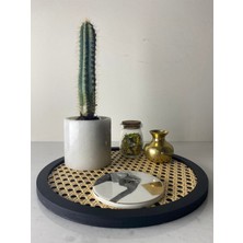 Özbience Yuvarlak Rattan Tepsi, Sunum ve Servis Için Şık Tasarım