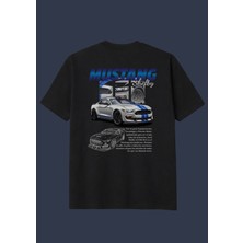 The Granch Mustang Shelby-Premium Kalite Oversize Sırt Baskılı %100 Pamuk Tişört / T-Shirt