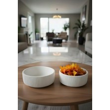 Safir Design Iskandinav Tarzı Fitilli Beyaz 2li Dekoratif Kase Seti-Kuru Kokulu Yaprak Hediyeli