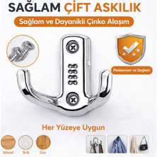 DESIPHON Modern Portmanto Askısı Vestiyer Duvar ve Dolap Elbise Askılığı Krom Metal