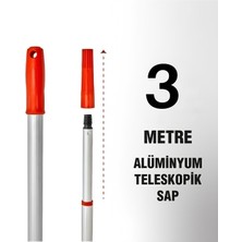Primeaks Teleskopik Fırça Sapı – 3 Metreye Kadar Uzayan Ayarlanabilir Sap