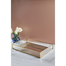 Özbience Şık Dikdörtgen Cam Sunum ve Aynalı Tepsi, Zarif Sunumlar Için Mükemmel