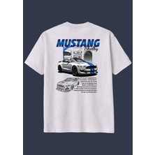 The Granch Mustang Shelby-Premium Kalite Oversize Sırt Baskılı %100 Pamuk Tişört / T-Shirt