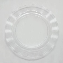 Şeffaf Lüks Plastik Mika Yuvarlak Tabak 22 cm 6 Adet
