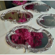 Özbience 6'lı Paslanmaz Çelik Artnova Işlemeli Desenli Sunum Tepsisi