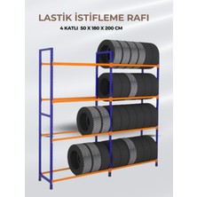 Alanraf 4 Katlı Lastik Istifleme Rafı 50X180X200 cm Çok Amaçlı Raf