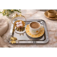 Özbience Şık 6'lı Paslanmaz Çelik Kare Sunumluk, Kelebek Aksesuarlı