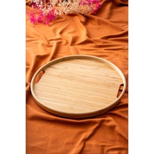 Özbience Bambu Sunum Tepsi 35 Cm, Şık ve Dayanıklı Sunum Aracı