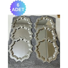 Özbience Gümüş Renk Dekoratif Yıldız Sunum Tabağı 6'lı, Şık Servis ve Süs Tepsisi