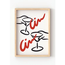 Miovi Works Cin Cin | Çerçeveli Modern Minimal Mutfak Duvar Dekorasyonu Poster Tablo