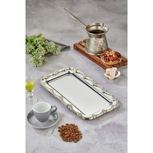 Özbience Metal Sunum Tepsisi, Nişan ve Sözler Için Şık Gümüş Aksesuar