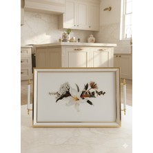 Özbience Şık 6 Kişilik Çay ve Sunum Tepsisi 30X42 Cm, Modern ve Kullanışlı Tasarım