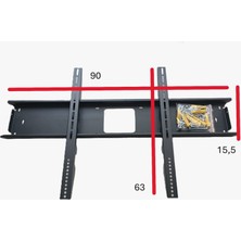 Nurer Teknoloji Fivo 80" Inç - 203 Ekran Tv- Lcd-Led-Monitör Televizyon Sabit Duvar Askı Aparatı - Metal 