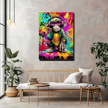Artprinta Grafiti Dj Maymun Kanvas Tablo – Renkli Pop Art Duvar Dekoru