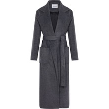 Lacenoa Kruvaze Kaşe Kaban Gri