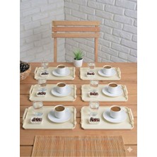 Özbience Altı Parça Akrilik Kahve Sunum Tepsisi 25X17CM Seti