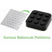 Pluto 3D Sonsuz Baloncuk Patlatma Fidget Oyuncağı - Stres Giderici, Rahatlatıcı Ses Efekti - Siyah