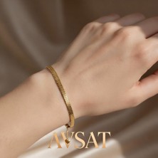 Melike Steel Italya Zincirli Paslanmaz Çelik Bileklik