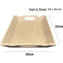 Özbience Boyanabilir Ahşap Ham Mdf Küçük Tepsi 22X32CM, Dekoratif ve Çok Yönlü