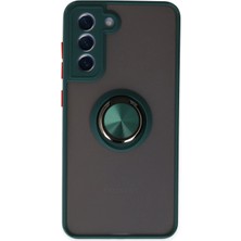 Storozal Newface Samsung Galaxy S21 Fe Kılıf Montreal Yüzüklü Silikon Kapak - Yeşil