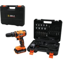 Nexgen Turuncu 1250 Rpm Bn-5 F-136 Cordless Drıll Full ŞARJLI=24V=5.0AH - 2 Batarya Matkap Seti Çantalı