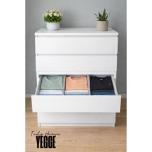 Yegge 3 Adet Geniş Çekmece ve Dolap Içi Düzenleyici, Raf Düzenleyici, 40X28X10 Çorap ve Çamaşır Organizer