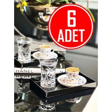 Özbience 6'lı Siyah Sunum Nişan Kahve Pleksi Tepsi Seti