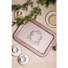 Özbience Desenli Dikdörtgen Tepsi, 32X43 Cm, Şık ve Kullanışlı Ev Dekoru