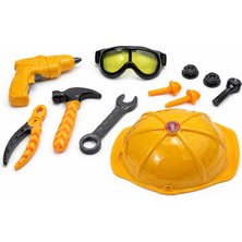 Akar Oyuncak Tamir Seti Marangoz Seti Kasklı, Gözlüklü, Matkaplı Çocuk Tamir Oyuncağı