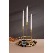 Özbience Yuvarlak Gold Servis Tepsisi 24CM, Ikramlık ve Dekorasyon Organizer