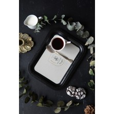 Özbience Şık Azura Desenli Metal Tepsi, 23X31 Cm, Sunum ve Çay Kahve Keyfi