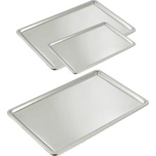 Özbience Paslanmaz Çelik Servis ve Sunum Tepsisi 40X25CM, Şık ve Dayanıklı Tasarım