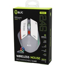 Esranın Dünyası Beyaz Kablosuz Mouse 2.4g 10M Distance Wireless - Kablosuz 1600DPI Oyun Fare Bwm-1 (4887) RSGO34-E