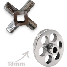 Russet 22 Numara 18 mm 2'li Kıyma Makinesi Ayna ve Bıçak Seti