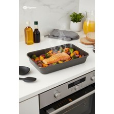 Özbience 34 cm Teflon Derin Fırın Tepsisi, Yapışmaz, Dayanıklı ve Kolay Temizlenir