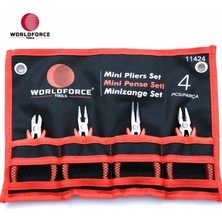 Worldforce World Force - Mini Pense Seti 4 Parça (Kombine, Yan Keski, Kavisli Kargaburun, Kargaburun)