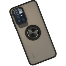 LTG Nova Newface Redmi 10 2022 Kılıf Montreal Yüzüklü Silikon Kapak - Siyah