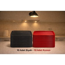 Özbience 10 Adet Renkli Servis ve Sunum Tepsisi, 20X30 Cm, Dayanıklı ve Şık
