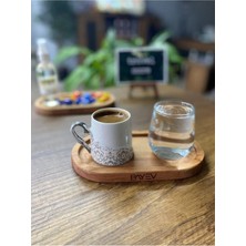Özbience Iki Adet Kahve ve Çay Sunum Tahtası, Mini Ikramlık ve Yağdanlık Altlığı