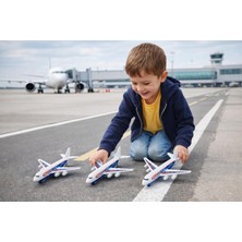 Akar 3’lü Oyuncak Yolcu Uçağı Seti Sürtmeli Işıksız Oyuncak Uçak Çocuk Eğitici Oyun Seti