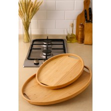Özbience Bambu Oval Tepsi Seti, Şık ve Doğal Sunumlar Için Ideal