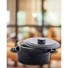 Russet Essan Kapaklı Telli Emaye Kızartma Fritöz Tenceresi 24 cm