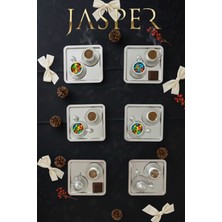 Özbience Paslanmaz Çelik Kare Sunum Tepsisi, Kahve, Çay ve Pasta Dekorasyonu Için