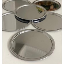 Özbience Şık Paslanmaz Çelik 6'lı Yuvarlak Servis Tepsisi Seti