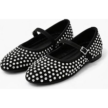 Moda Ayra Sierra Kadın Taş Dokulu Mary Jane Günlük Şık Konforlu Rahat Taban Babet Ayakkabı