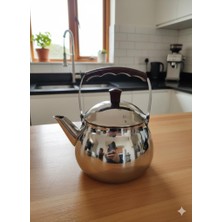 abnturk Üstten Saplı Paslanmaz Çelik Çaydanlık  1.8 Litre, 10X12X10 cm Aile Boyu Retro Model Üstten Tutmalı Çaydanlık