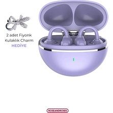 Roseandroses Fiyonk Charm Hediyeli Modern Klips Tasarımlı Kablosuz Kulaklık