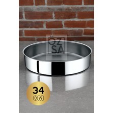 Özbience Paslanmaz Çelik Fırın Tepsisi 34CM, Baklava ve Börek Için Yuvarlak Tepsi