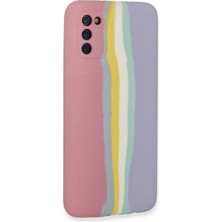 LTG Nova Newface Galaxy A03S Kılıf Ebruli Lansman Silikon - Pembe-Lila